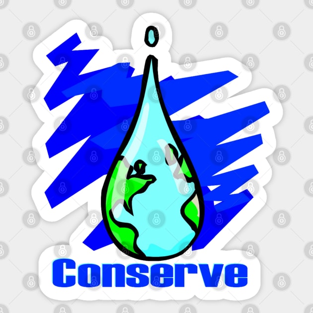 Conserve Water Earth water drop Sticker by HolidayBug